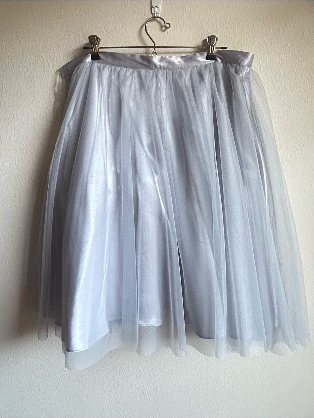 MARINA silver Tulle Ballerina Midi Skirt